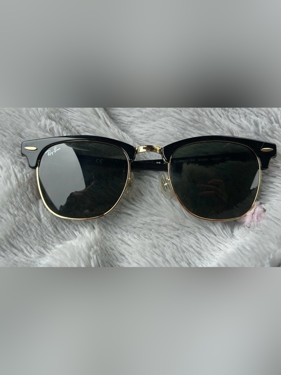 Ray-Ban Accessories - Ray-Ban Clubmaster Sunglasses in Black & Gold with Green Lenses